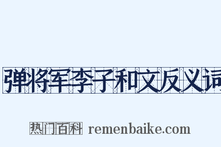 弹将军李子和文反义词是什么意思的图片